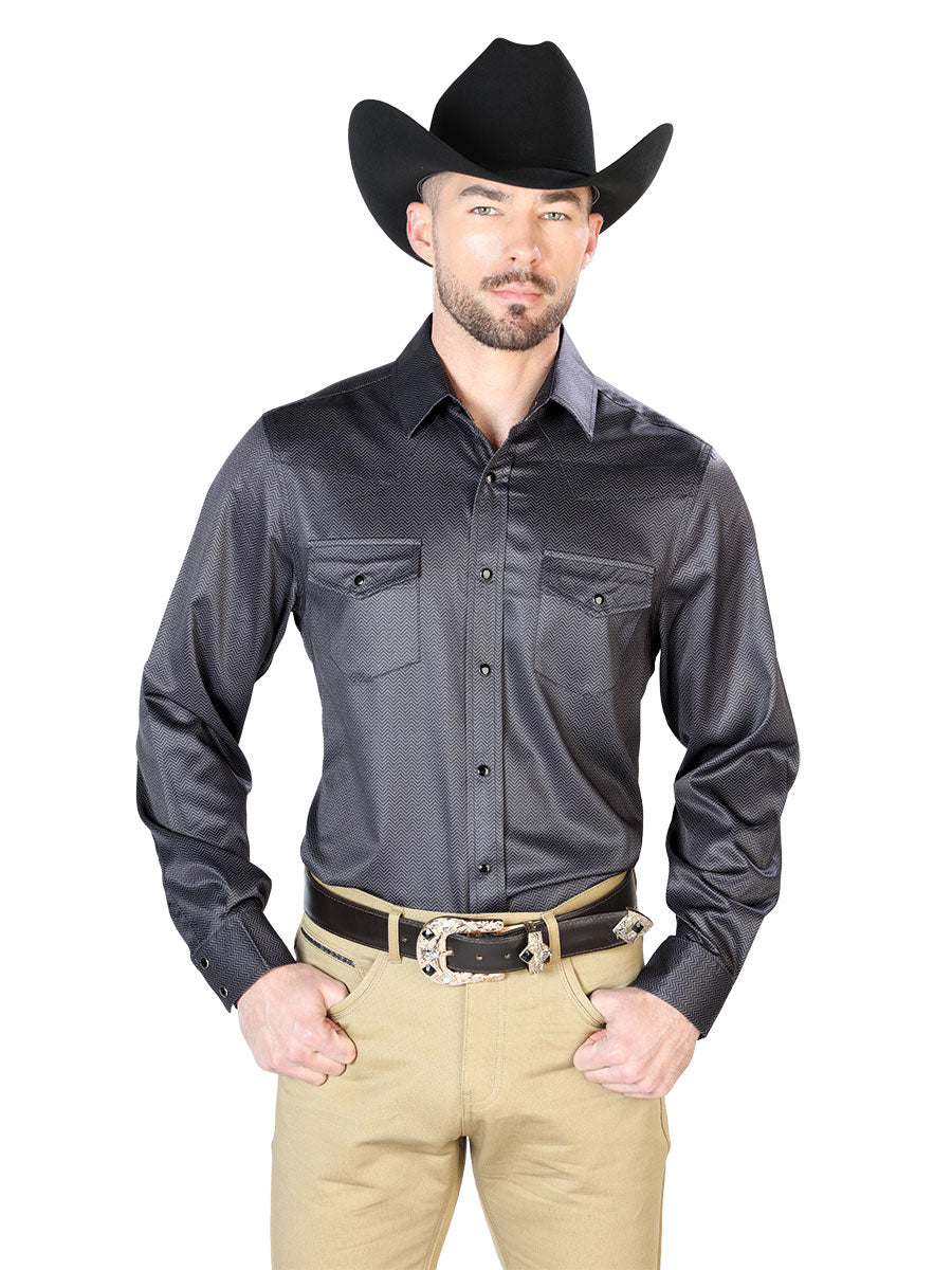 Camisa Casual Manga Larga El Señor De Los Cielos 51 97%Poliéster 3%Lycra Negro 43966