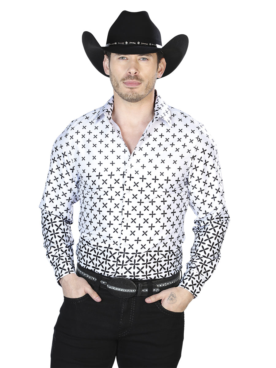 Camisa Casual L/ Manga El Señor De Los Cielos 2 97%Poliéster 3%Lycrablanco 43987