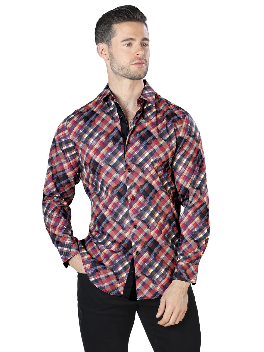 Rojo Casual Manga Larga Camisa 44047