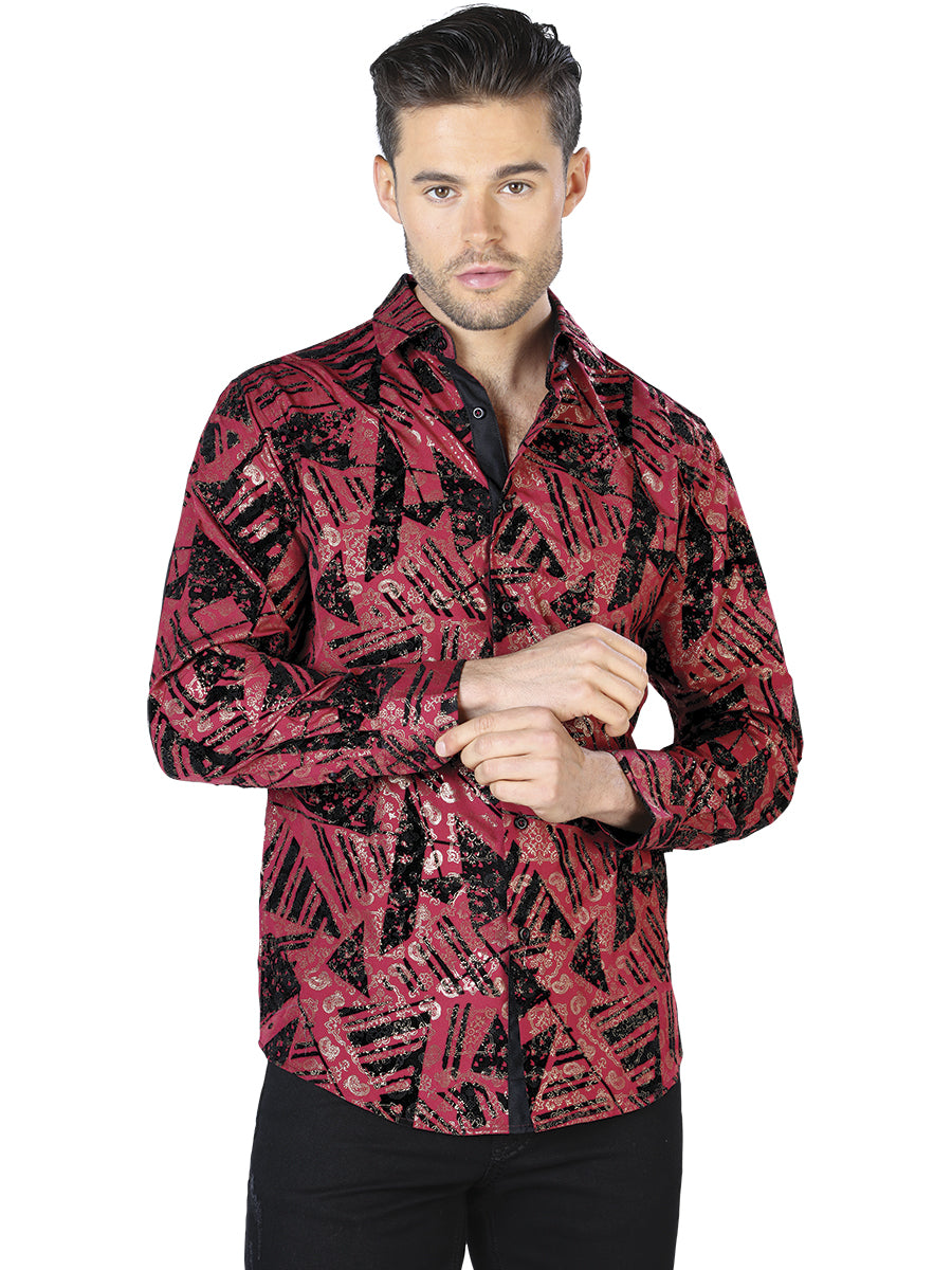 Negro Brick Casual Manga Larga Camisa 44052