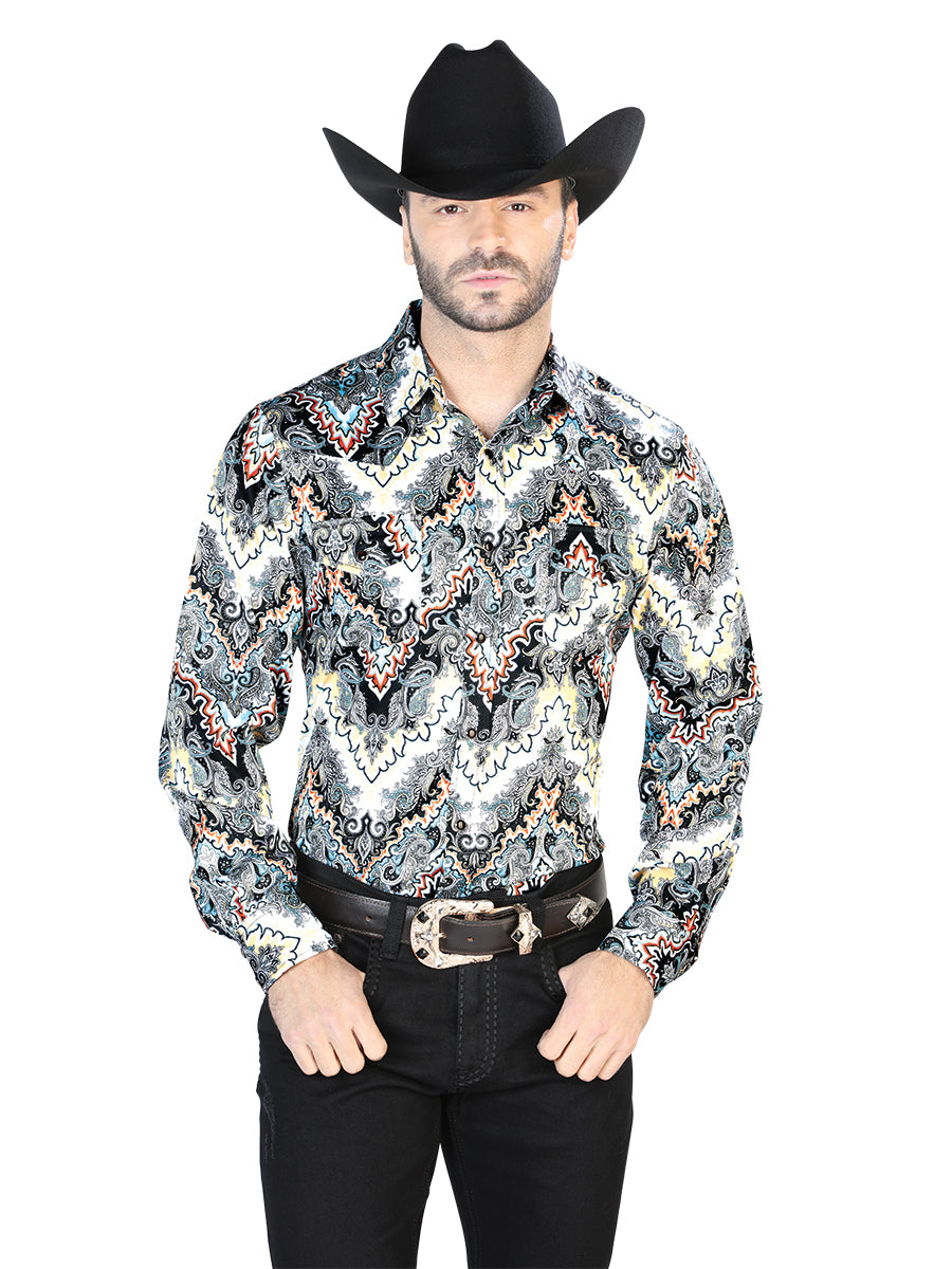 Gris Casual Manga Larga Camisa 44067