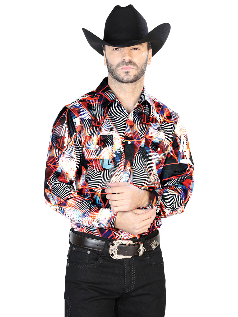 Borgoña/blanco Casual Manga Larga Camisa 44084