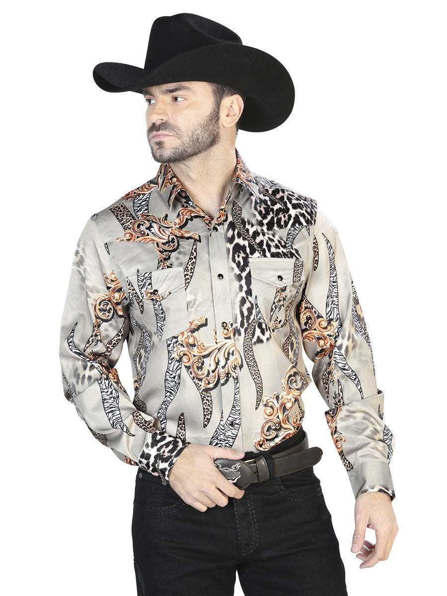 Camisa Casual Manga Larga El Señor De Los Cielos 31 97%Poliéster 3%Lycra Taupe 44102