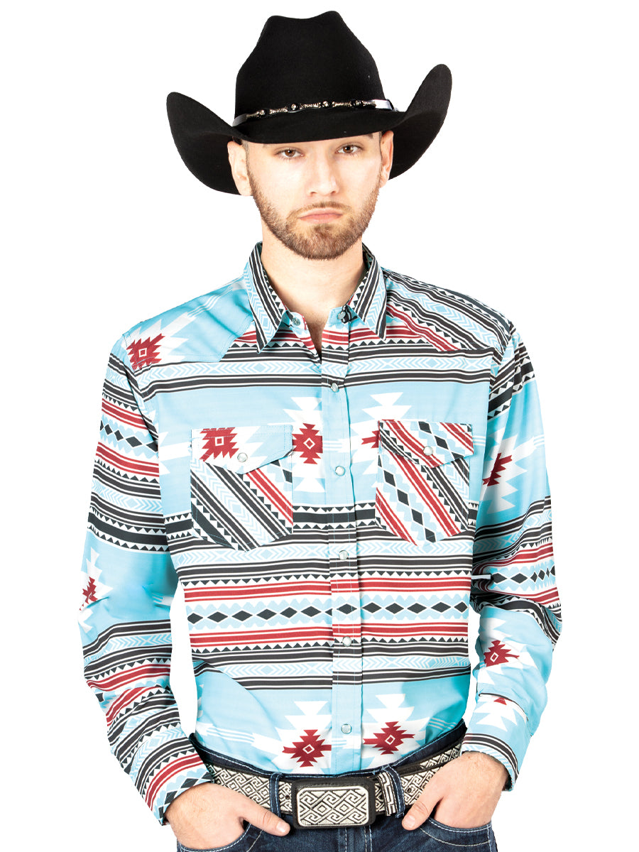 Camisa Vaquera L/ Manga El Señor De Los Cielos No.4047 65% Poliéster 35% Algodón Marrón 44207