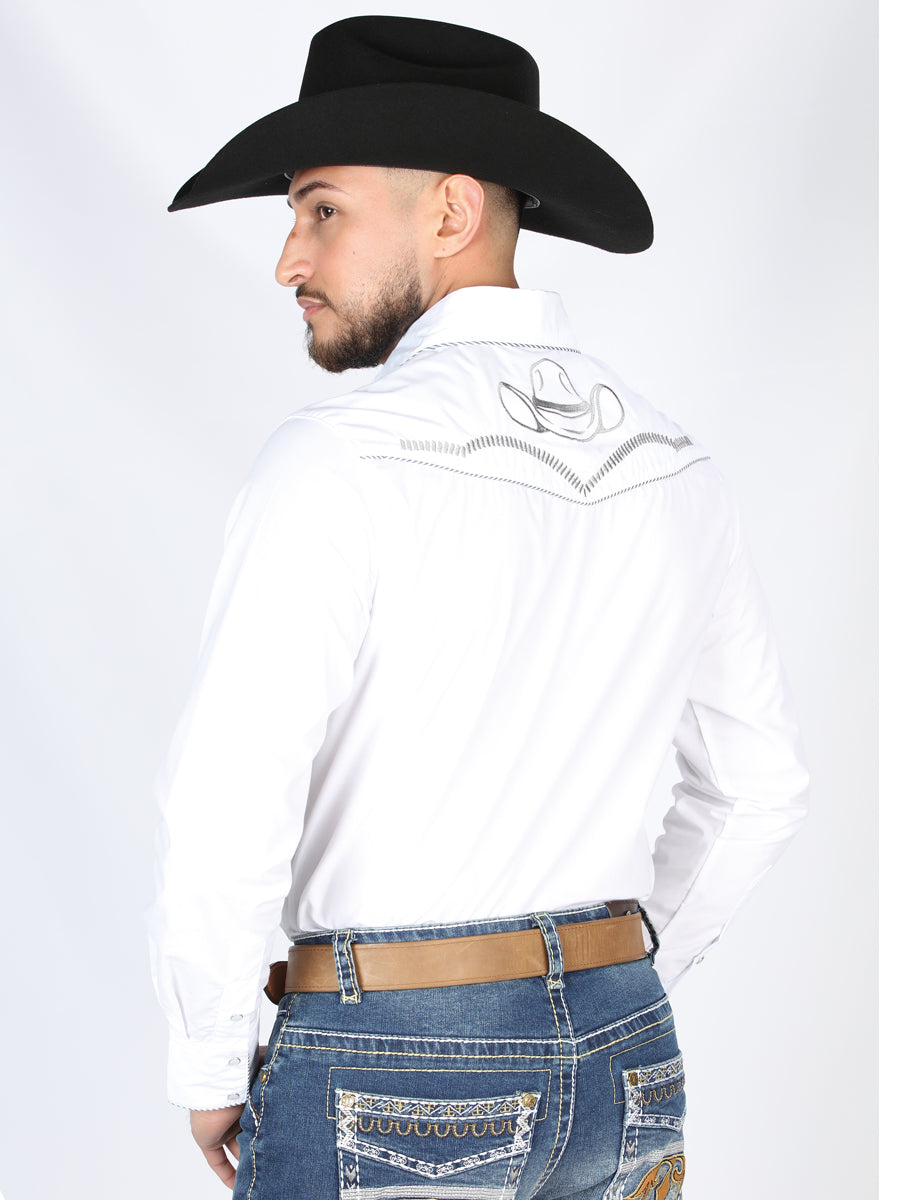 Camisa Vaquera M/ Larga El General Mex2308 65% Poliester 35% Algodon Blanco 44298
