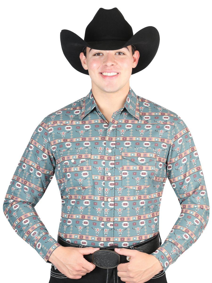 el General Oscuro Verde Vaquero Camisa 44310