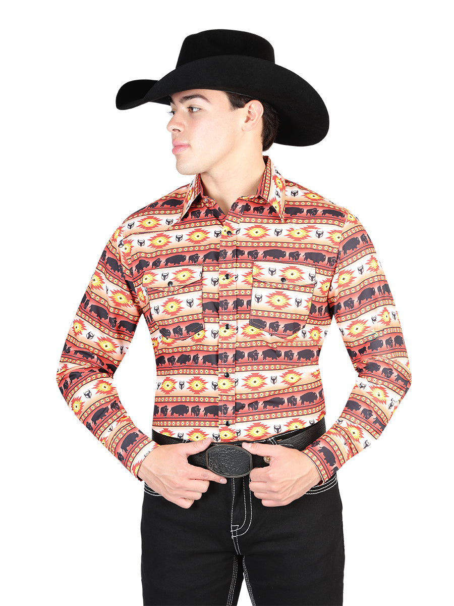 el General Orange Vaquero Camisa 44314
