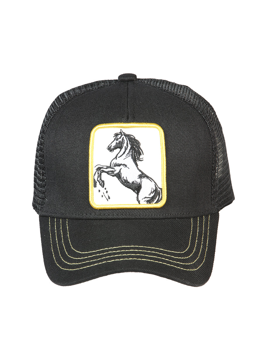 Gorra El General Caballo Tela Negro/amarillo 44374