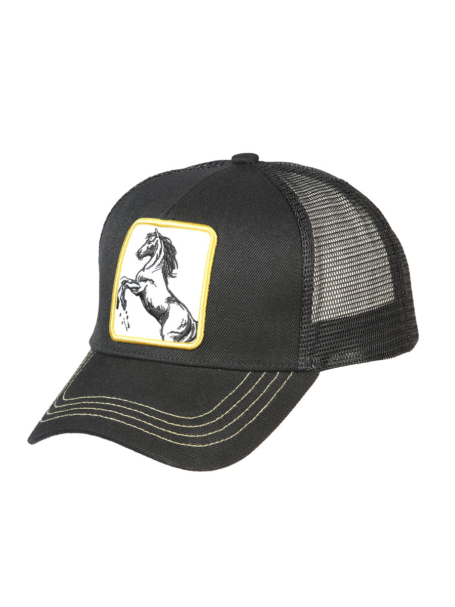 Gorra El General Caballo Tela Negro/amarillo 44374