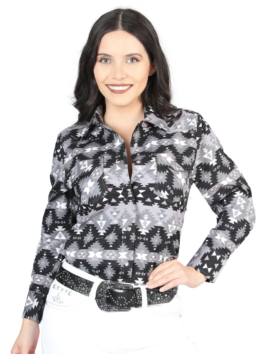 Camisa Vaquera M/ Larga El Senor De Los Cielos 23-09 97% Cotton 3% Lycra Negro 44409