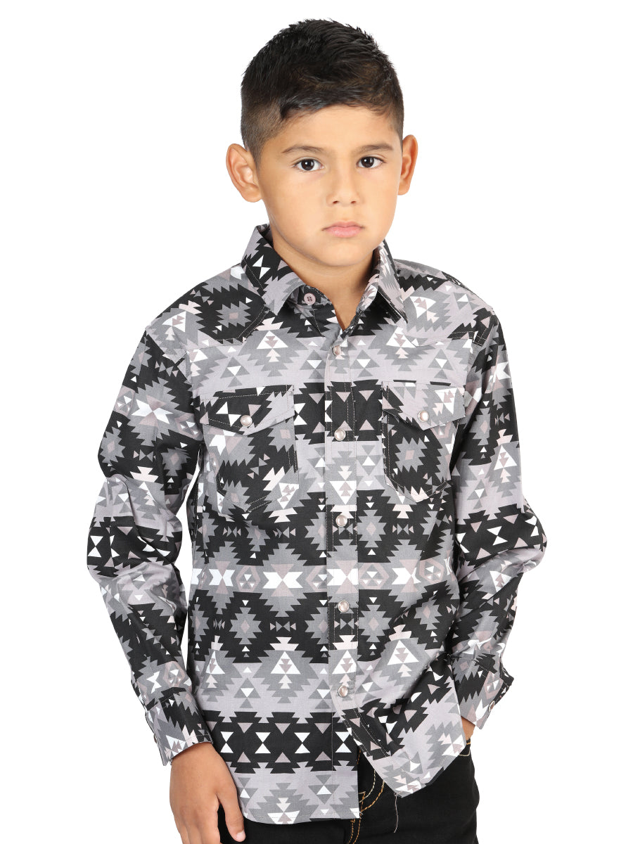 Casual Long - Sleeve Camisa del General Negro 44415