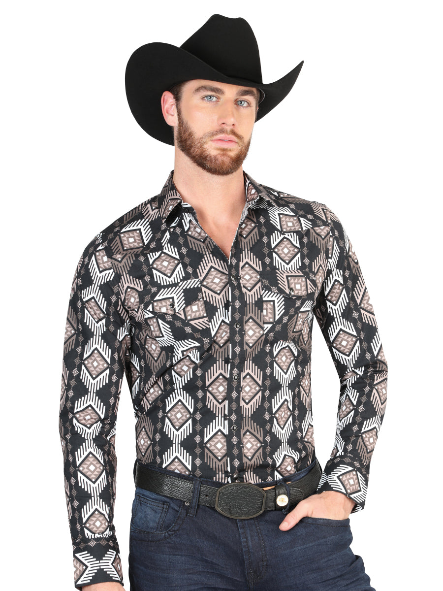 Camisa Vaquera M/ Larga El Senor De Los Cielos 23-19 97% Algodón 3% Lycra Negro 44427