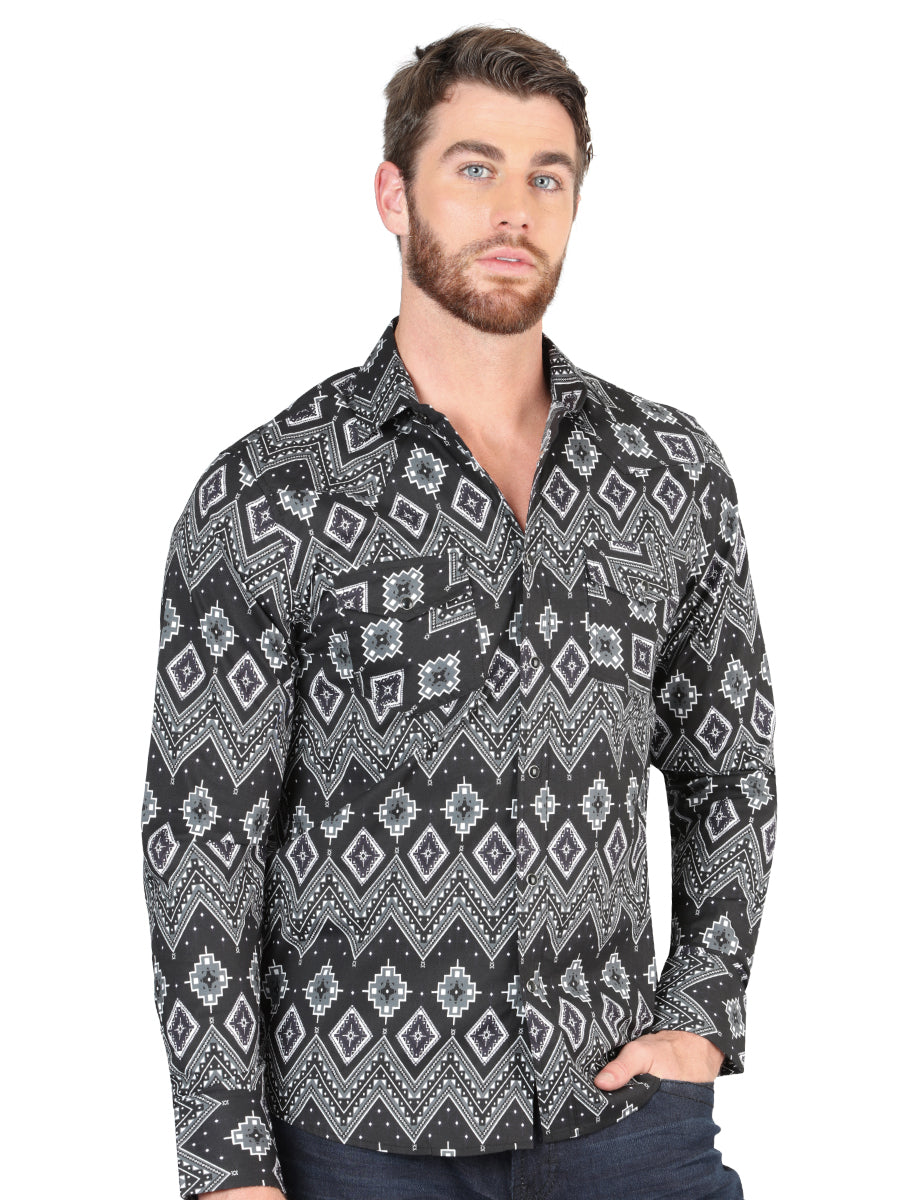 Camisa Vaquera M/ Larga El Senor De Los Cielos 23-24 97% Cotton 3% Lycra Negro 44432