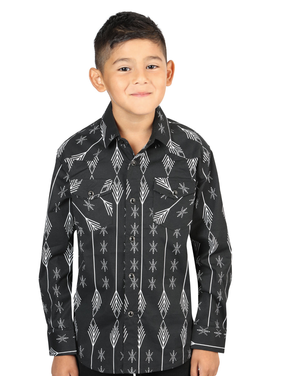 Camisa Vaquera M/ Larga El Senor De Los Cielos 23-25 97% Cotton 3% Lycra Negro 44439