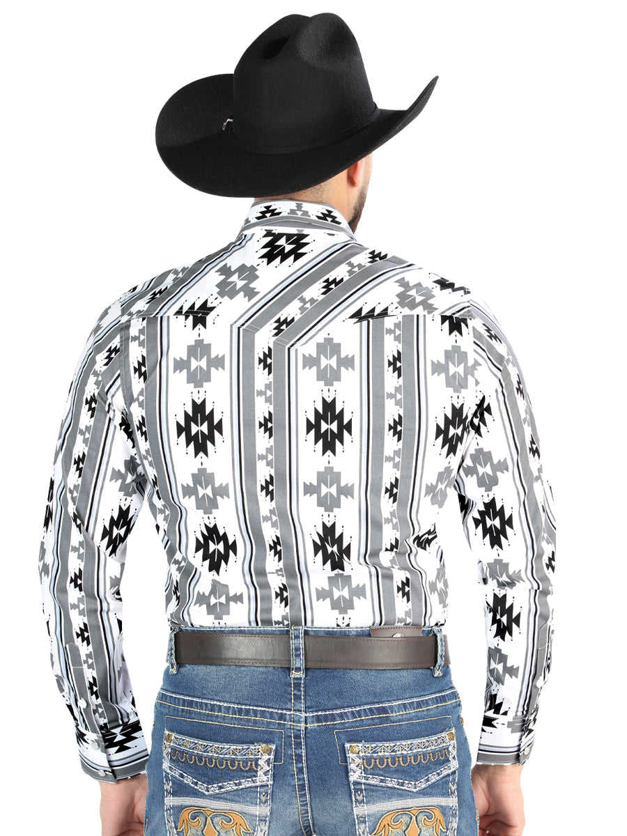 el General - Casual Manga Larga Camisa - Blanca 44470