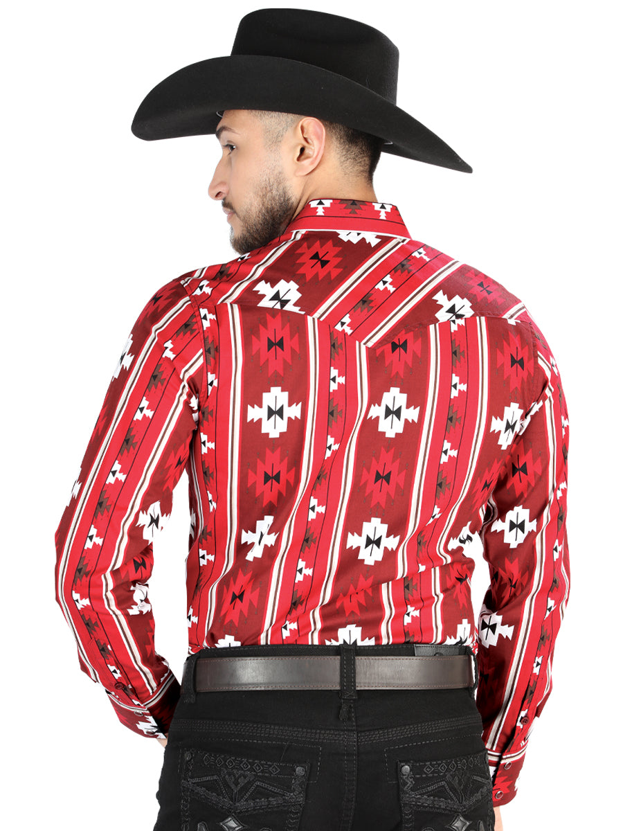 el General - Casual Manga Larga Camisa - Rojo 44472