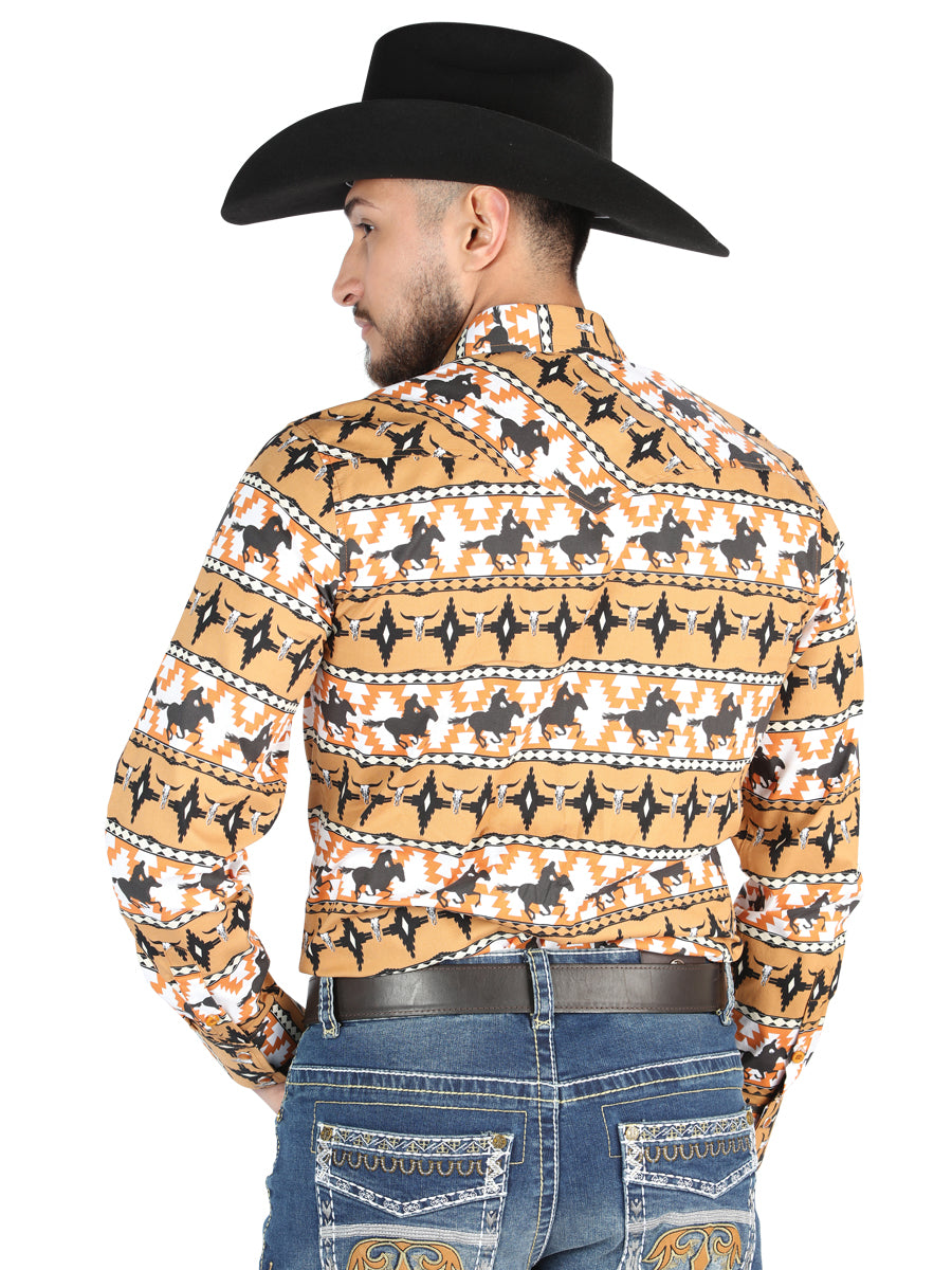 el General - Casual Long - Sleeve Camisa - Taupe 44477