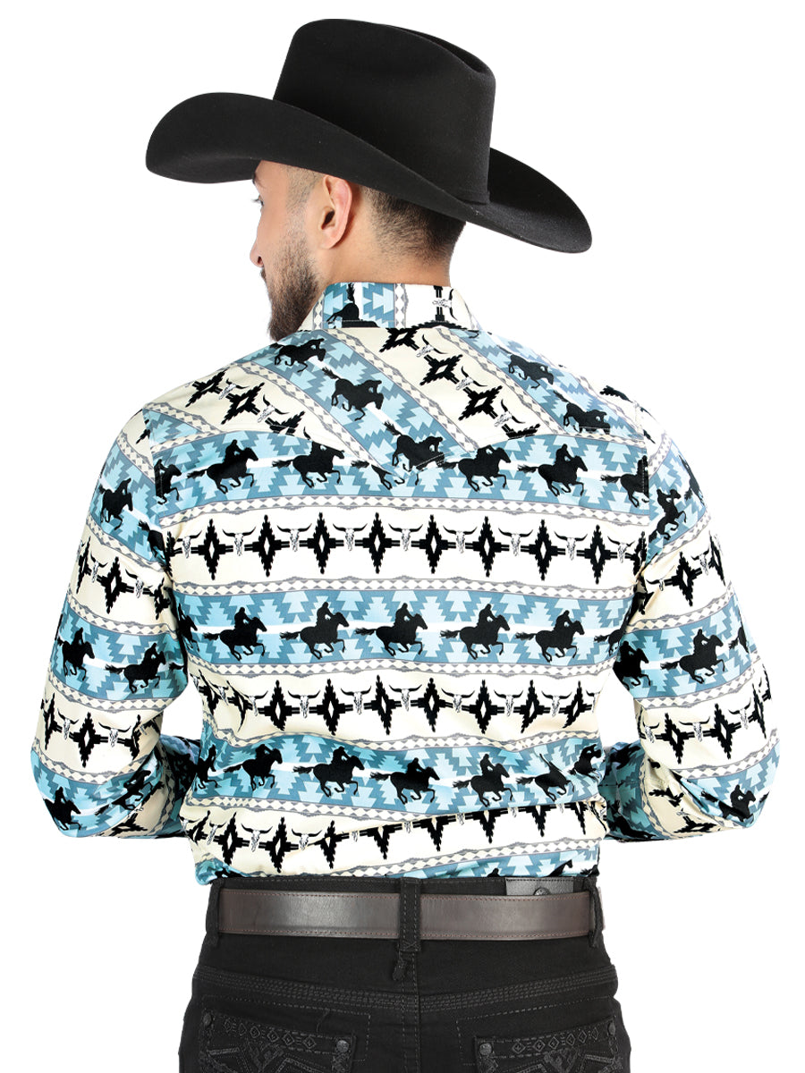 el General - Casual Long - Sleeve Camisa - Ivory 44478