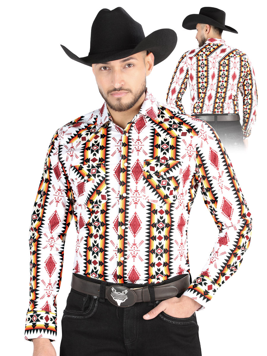 El General - Casual Manga Larga Camisa - Blanco 44502