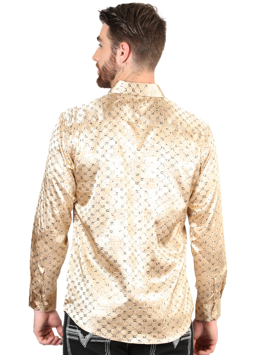 Camisa Casual M/ Larga El Senor De Los Cielos Wh05-104 97% Poliéster 3% Elastano Beige 44547