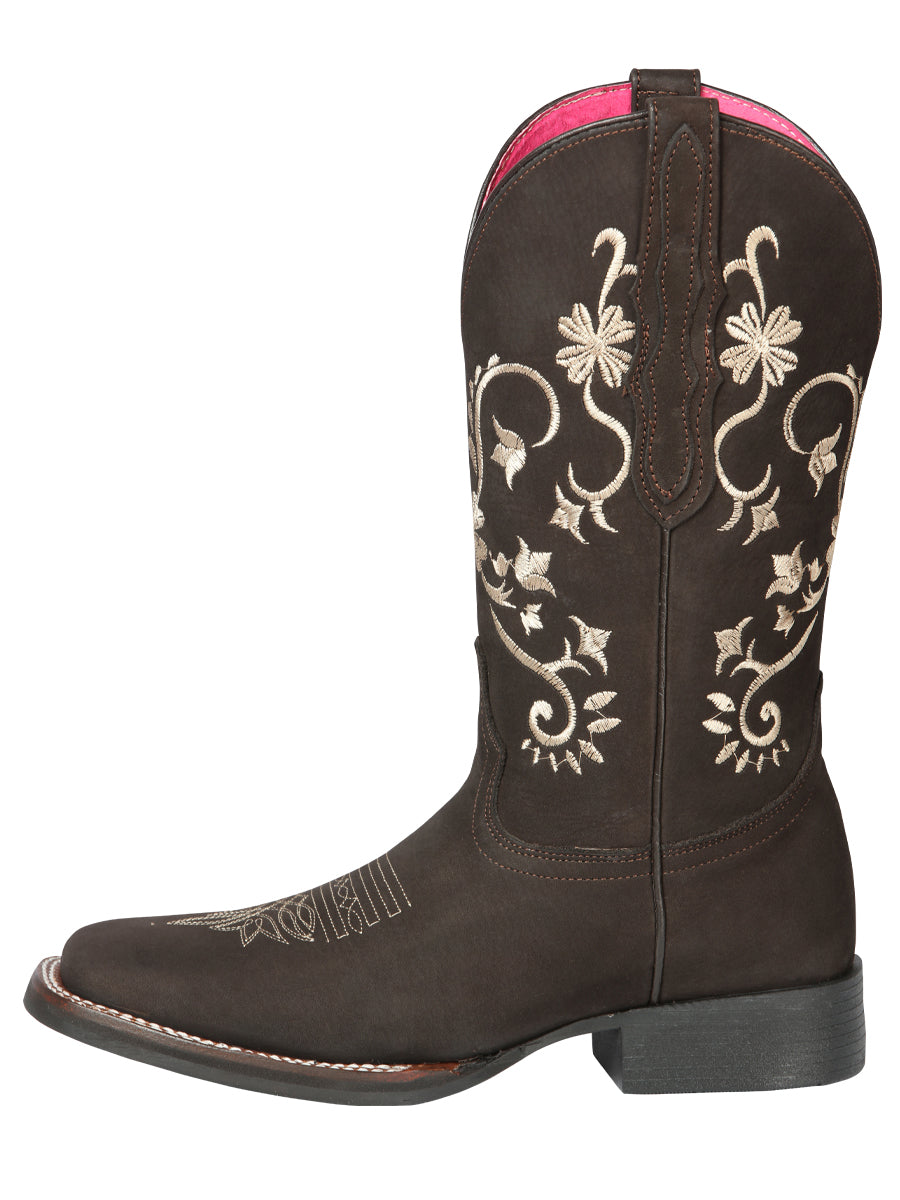 Bota Vaquera Rodeo El General Piel Nobuk para Dama - Modelo 44642