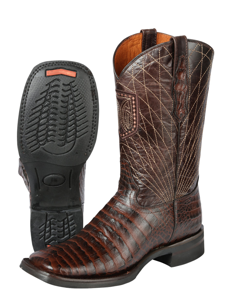 el General Rodeo - Printed Alligator Piel Botas - Café 44672