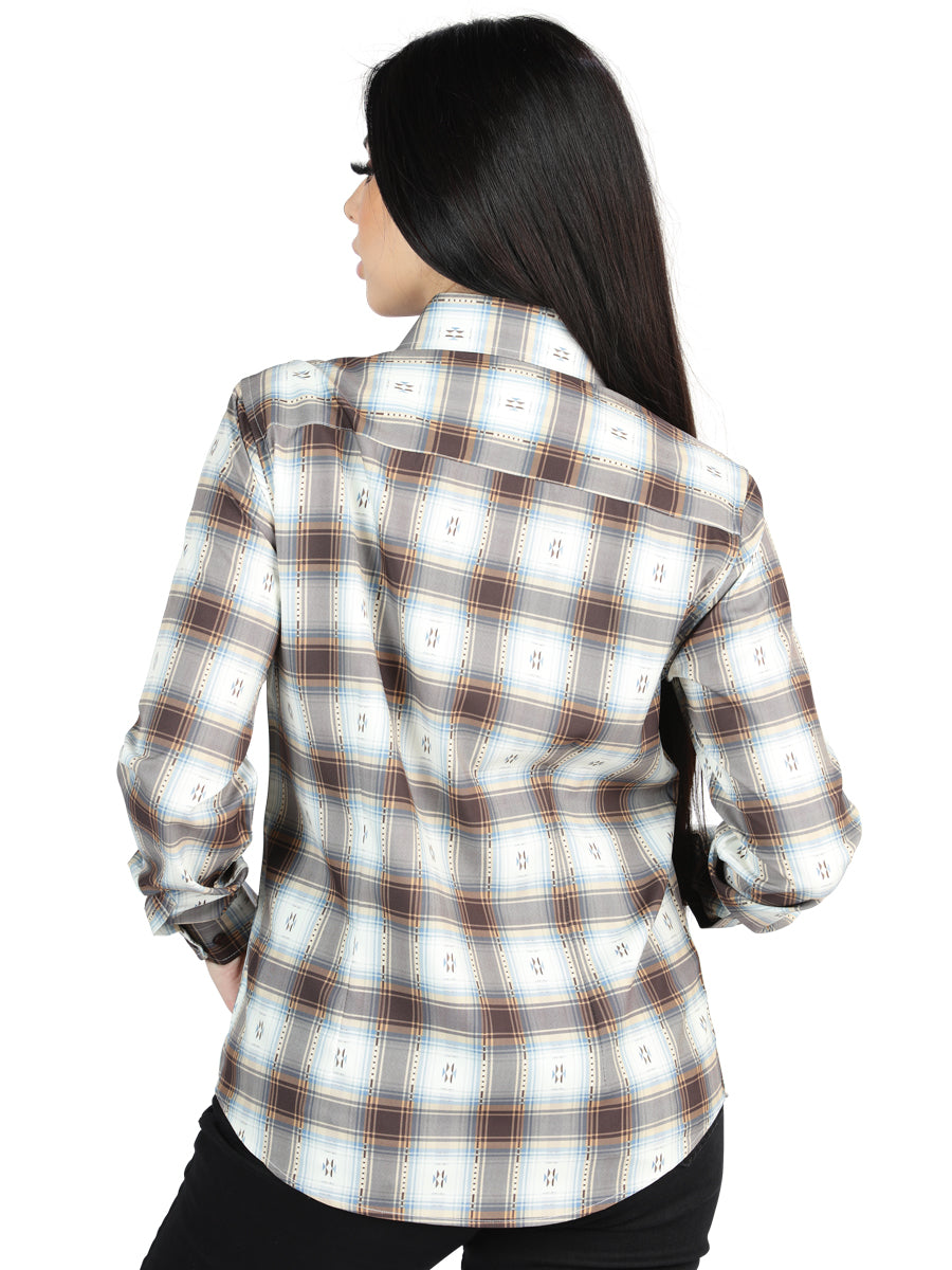 Camisa L/ Manga El Senor De Los Cielos Wh2307-16 97% Poliéster 3% Elastano Marrón/Arena 44717