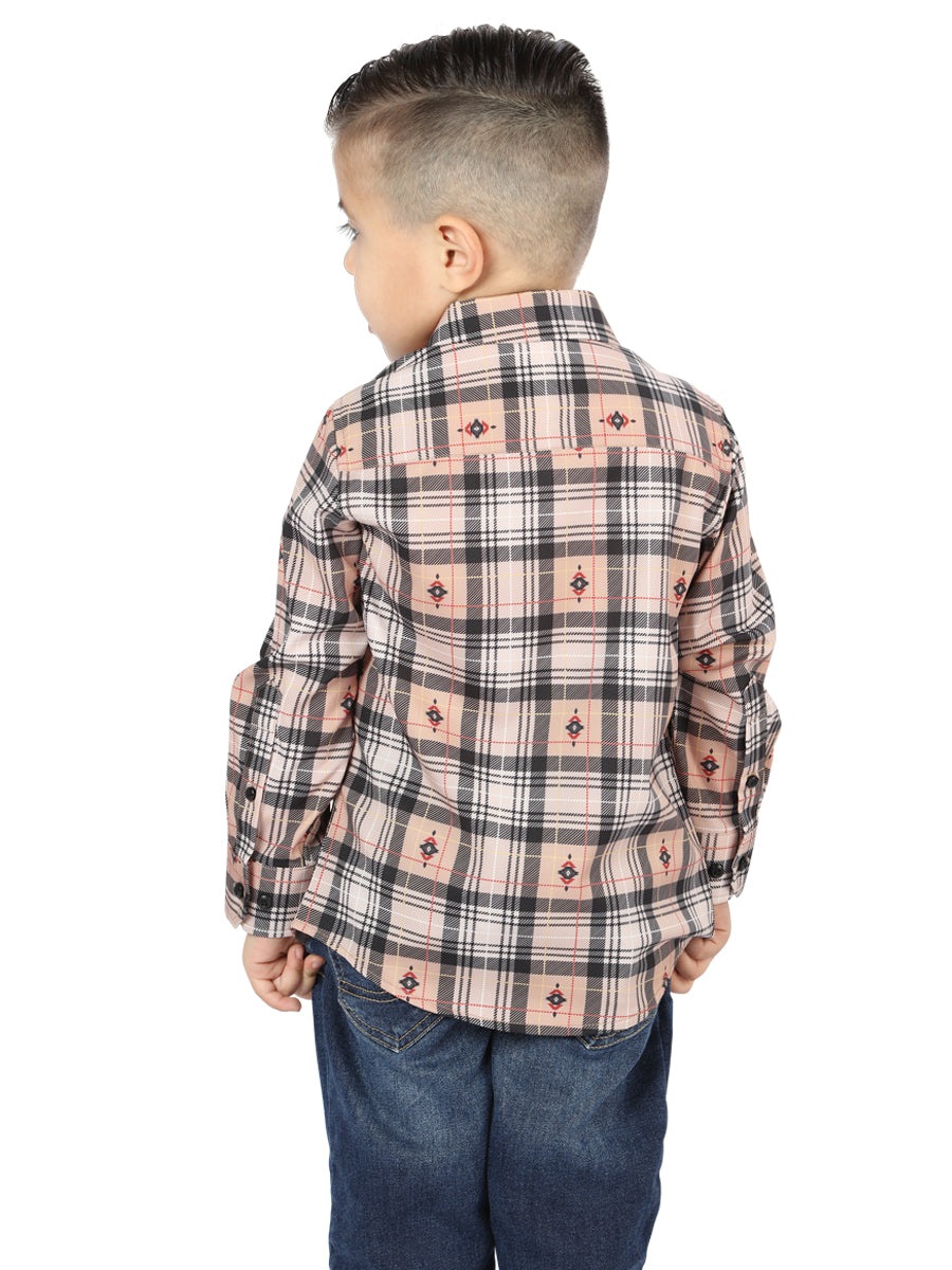 Camisa Manga Larga El Senor De Los Cielos Wh2307-94 97% Poliéster 3% Elastano Beige/Negro 44732