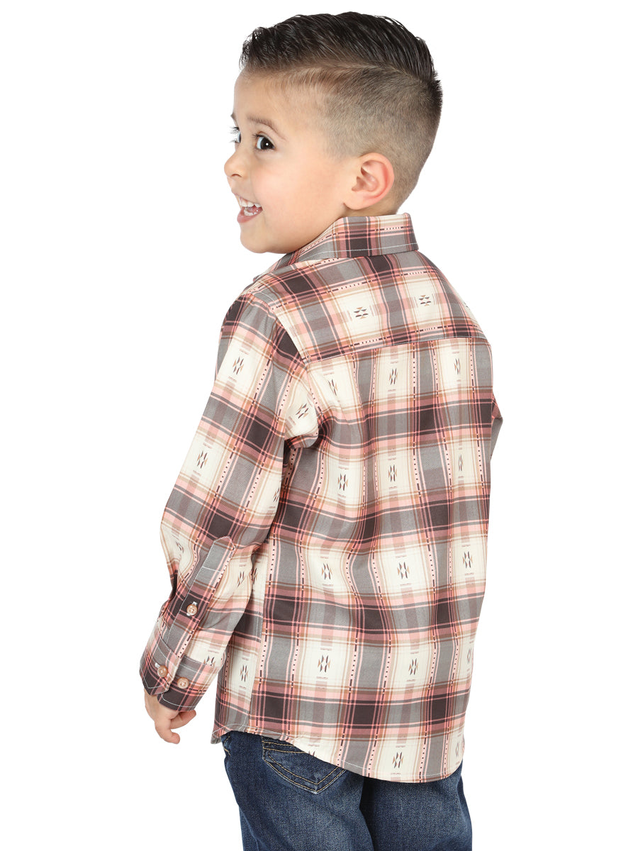 Camisa Manga Larga El Senor De Los Cielos Wh2307-13 97% Poliéster 3% Elastano Naranja/Beige 44733