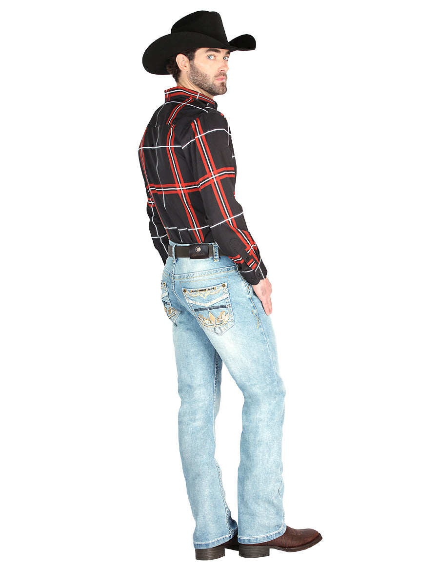 Pantalon Centenario Zd-1008 Mezclilla Azul Claro 44842