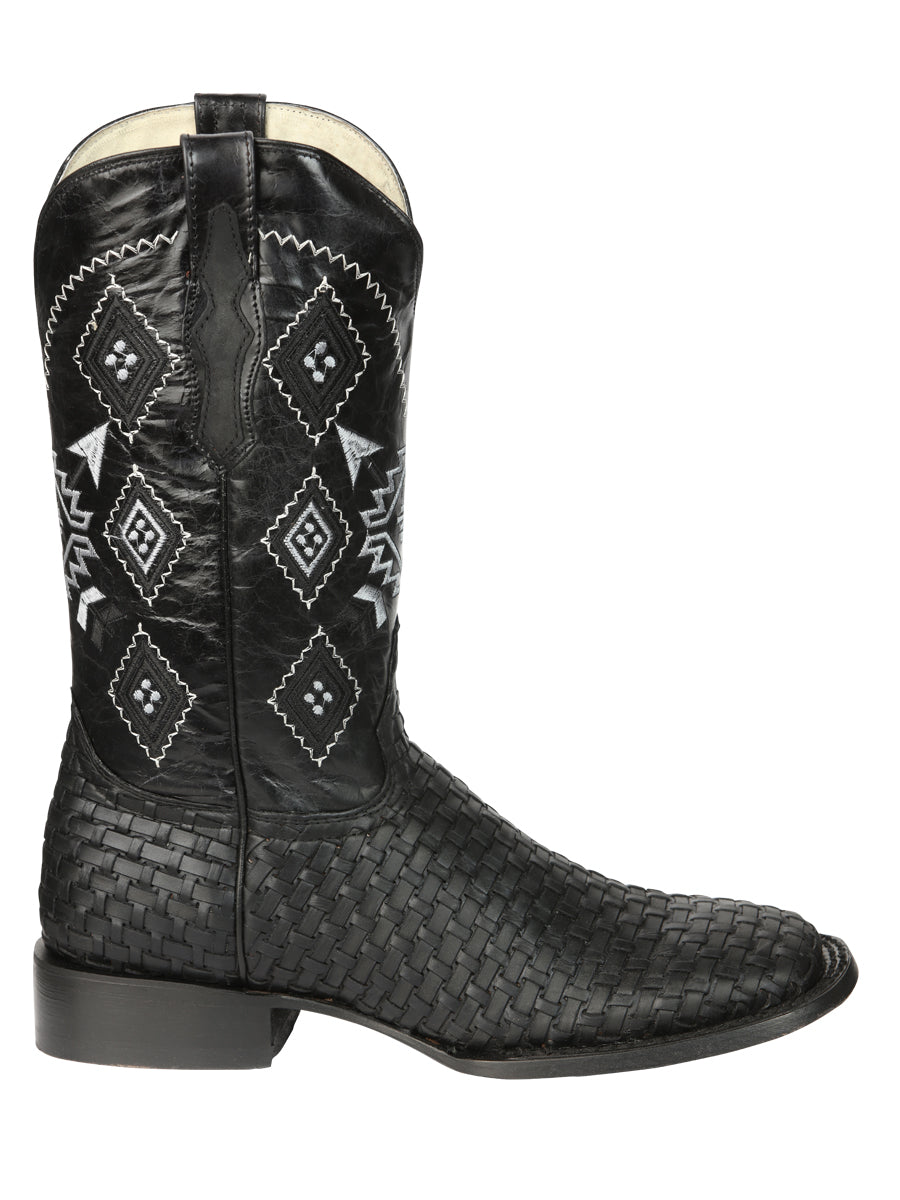 Bota Vaquera Caballero El General Piel Vacuna Negro - Modelo 44884