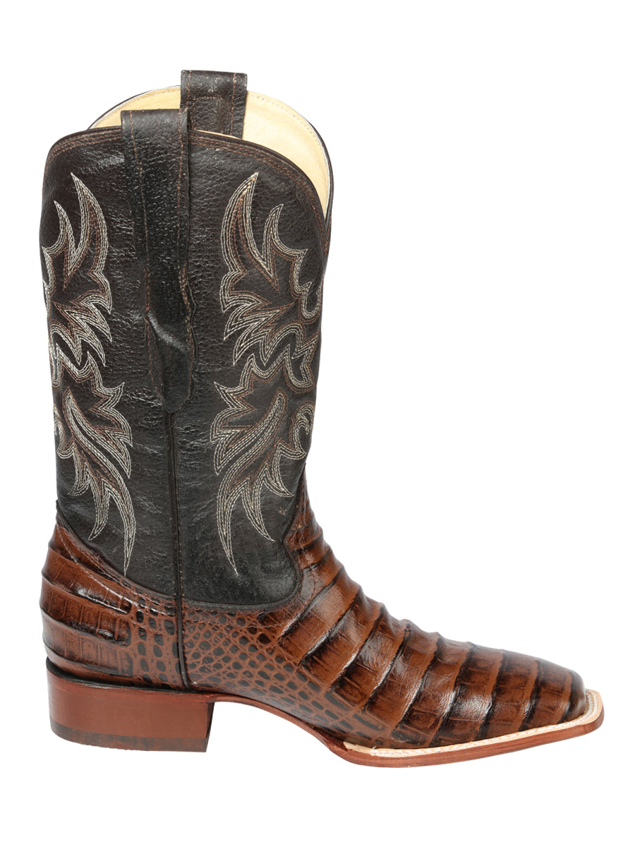 el Señor de los Cielos Caballero Rodeo Bota - Imitación Caiman Belly Piel - Café 44937