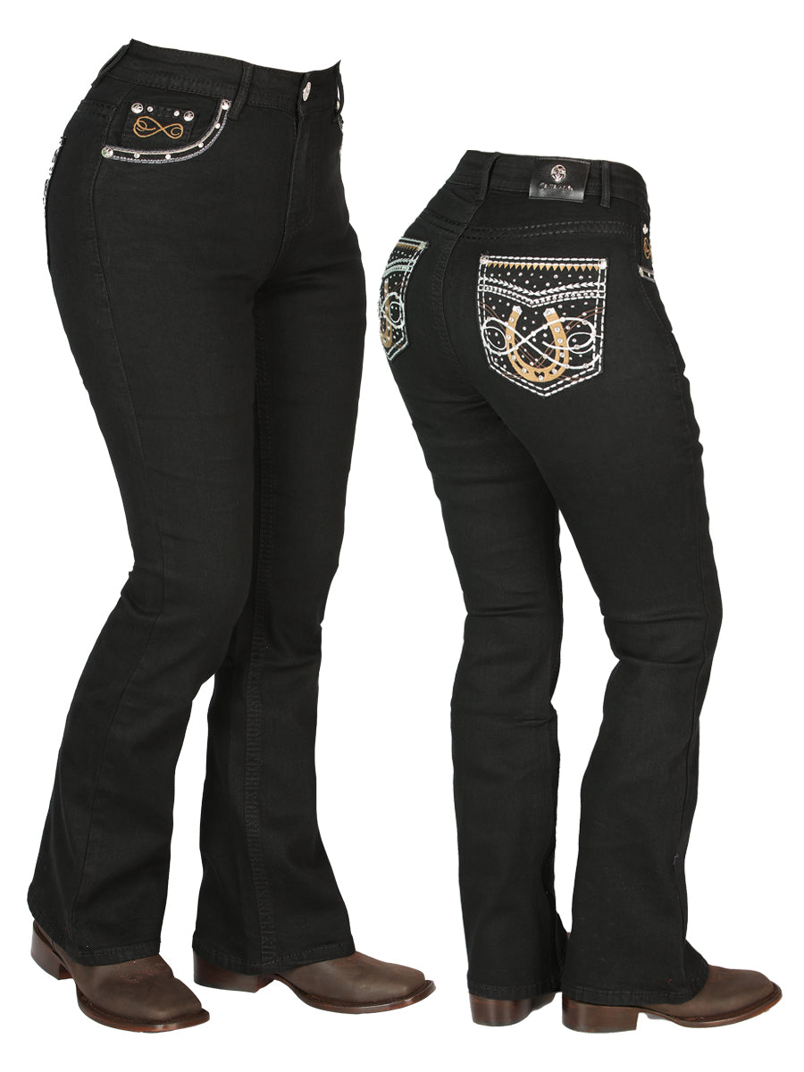 Dama Negro Centenario Pantalón De Mezclilla 44960