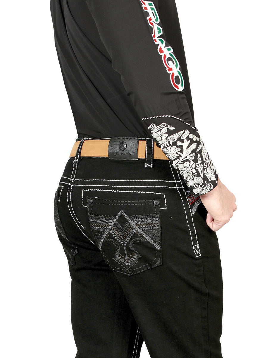 Pantalon Centenario Ec-M021 Mezclilla Negro 44964
