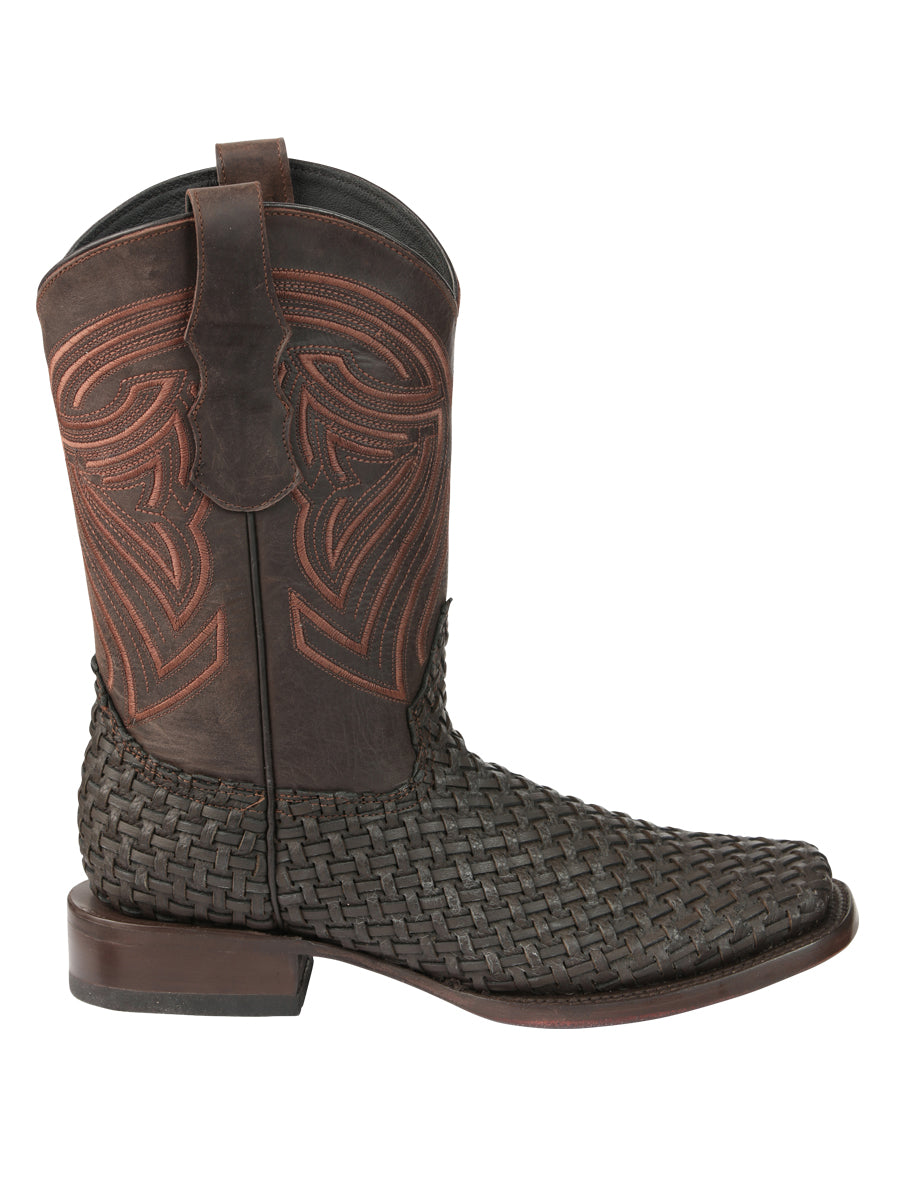 Bota Vaquera Caballero El General Piel Vacuna Chocolate - Modelo 45013