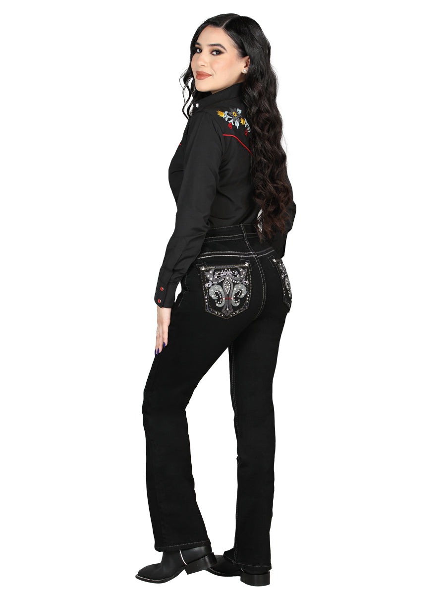 Pantalon Centenario Ec-W027 Mezclilla Negro 45030