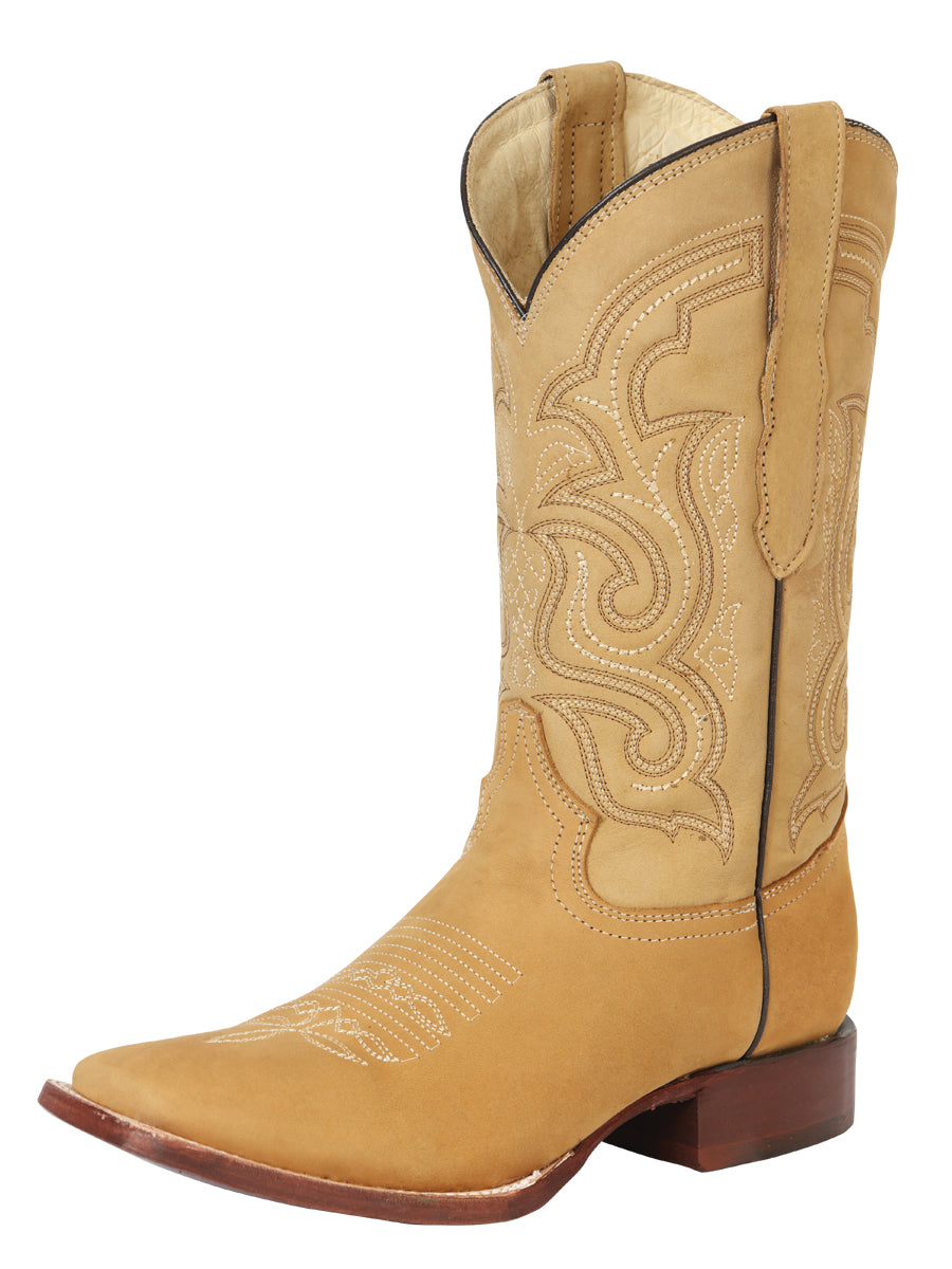 Bota Vaquera Caballero El General Piel Nobuck Bovino Miel - Modelo 45204
