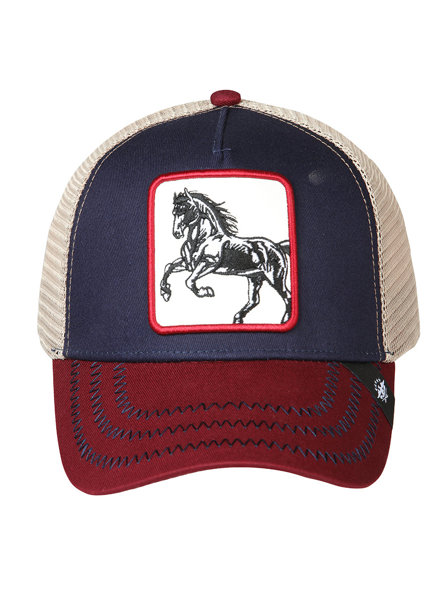 Gorra El General Caballo Tela Negro/rojo/blanco 45251