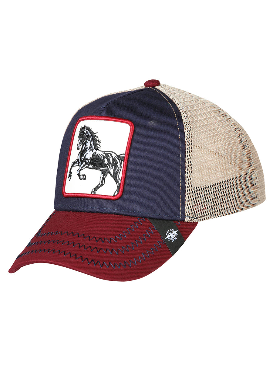 Gorra El General Caballo Tela Negro/rojo/blanco 45251