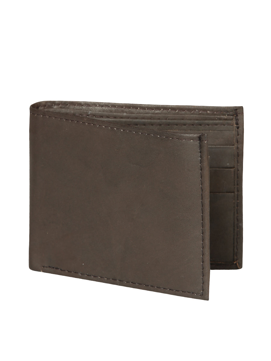 Cartera Borrego El General Tri-fold Piel Lisa Cafe Obscuro 45263