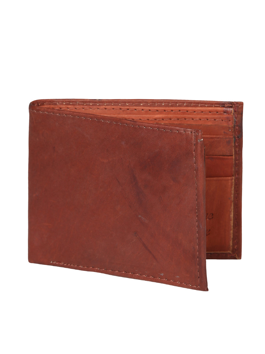 Cartera Borrego El General Tri-fold Piel Lisa Cafe Obscuro 45264
