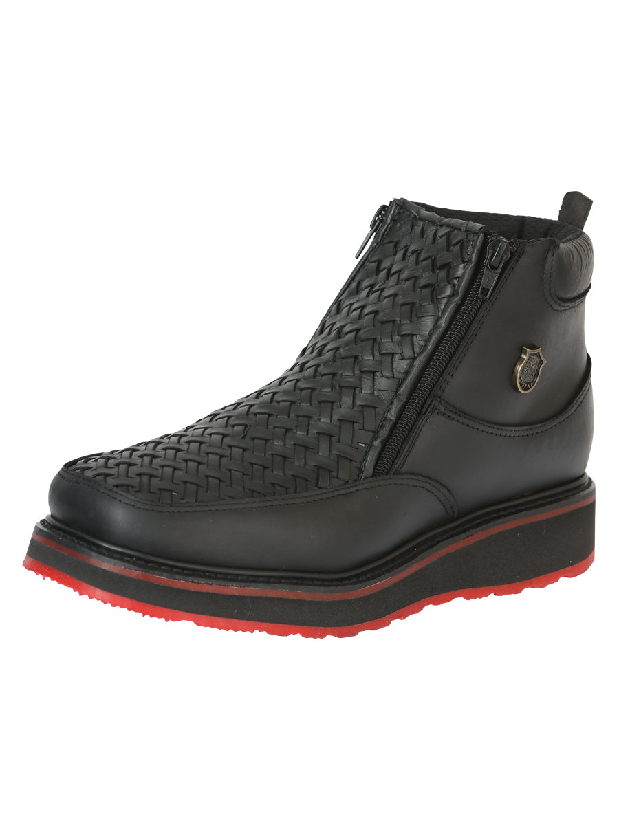 Bota Vaquera Caballero El General Piel Vacuna Negro - Modelo 45394