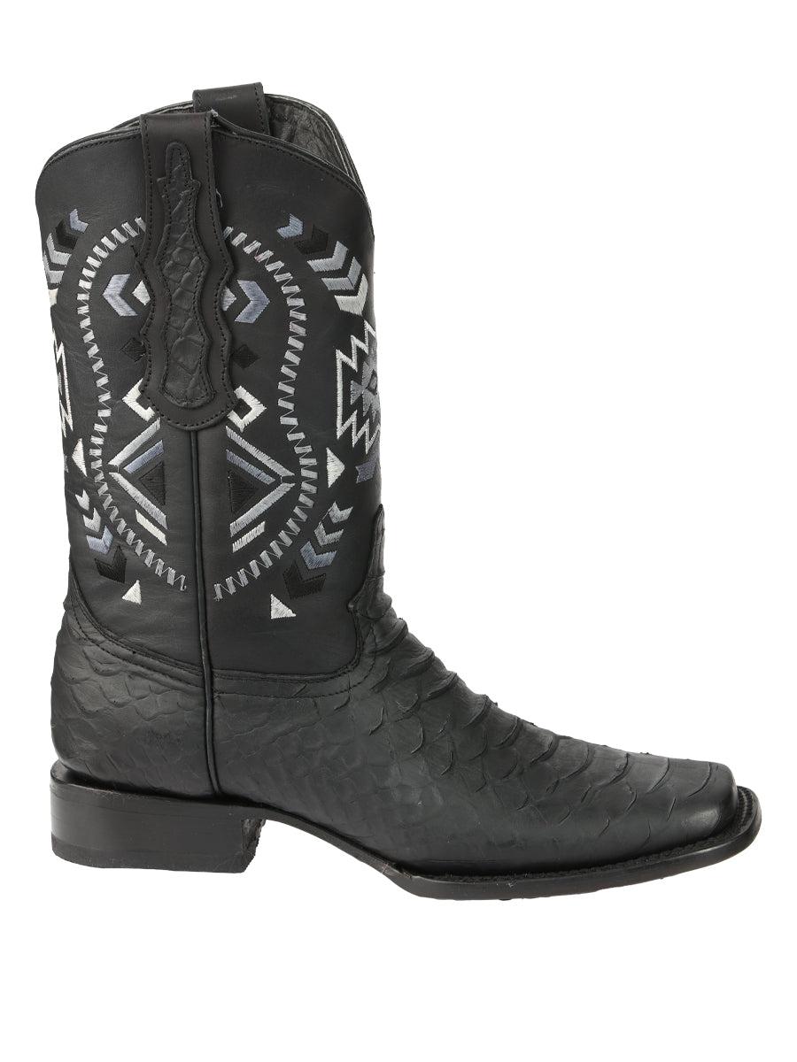 el General Caballero Negro Pitón Imitación Rodeo Botas 45398