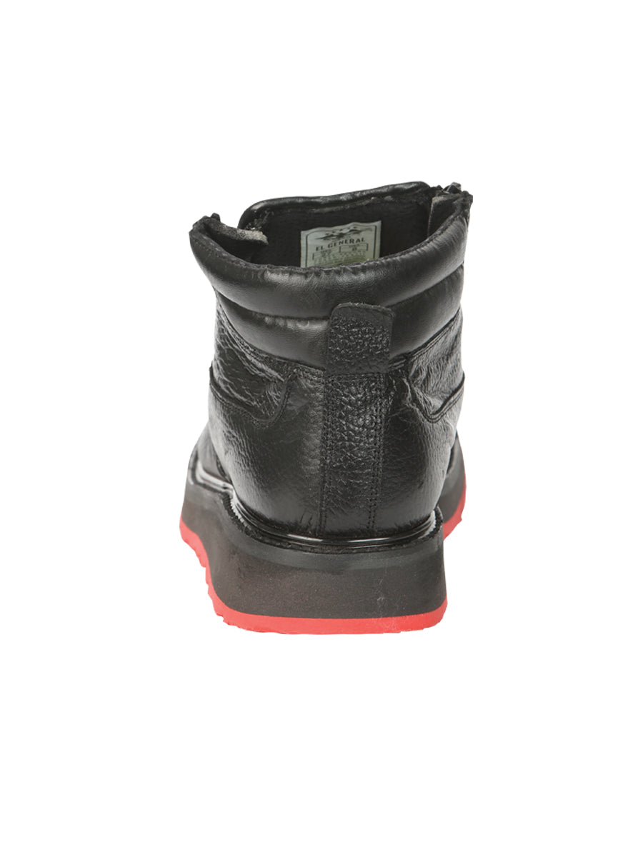 Botin C/ Cierre El General M-t-ro1-03-na Piel Petatillo Negro/rojo 45402
