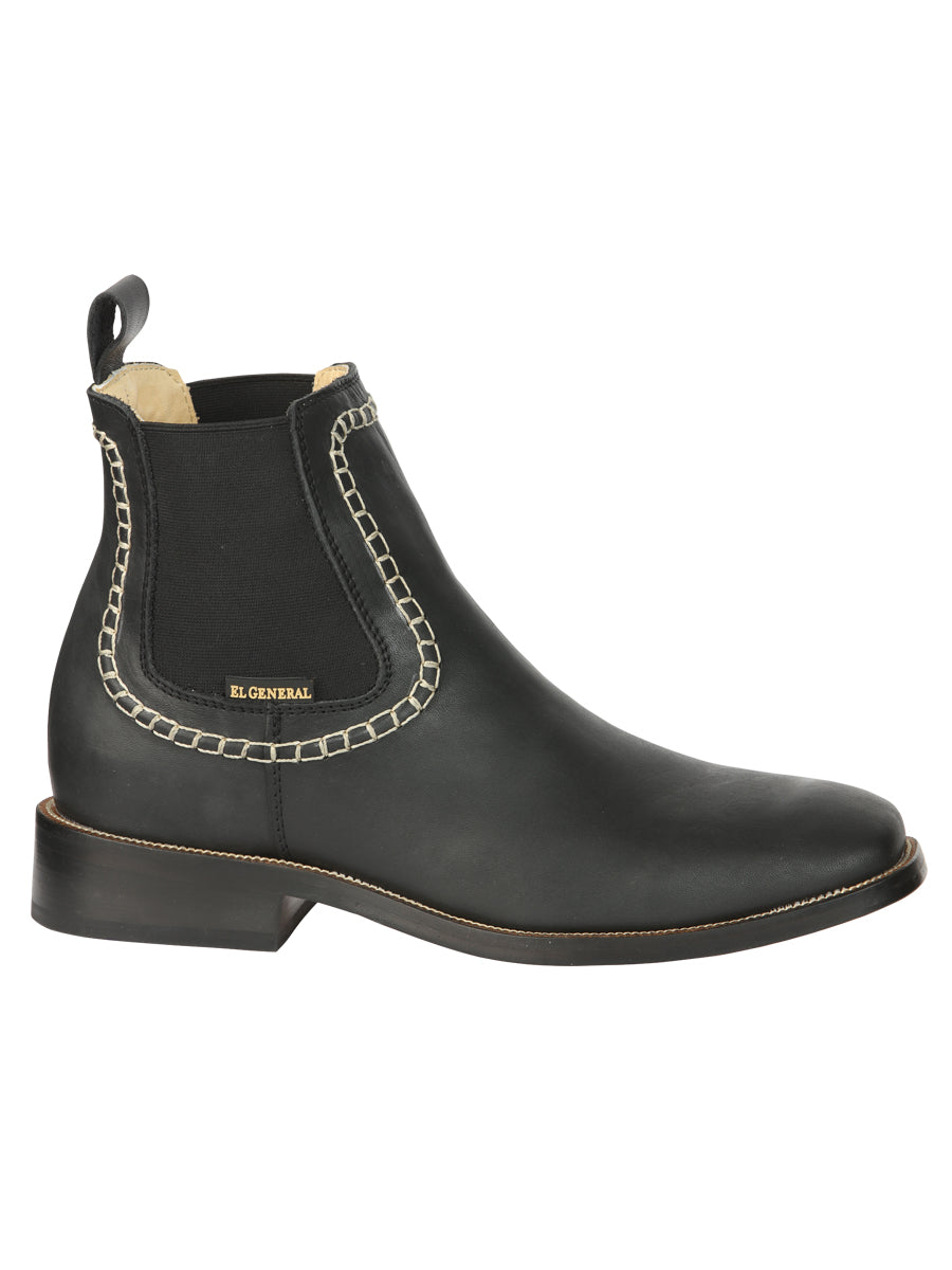 el General Caballero Piel Tobillo Botas - Negro 45420