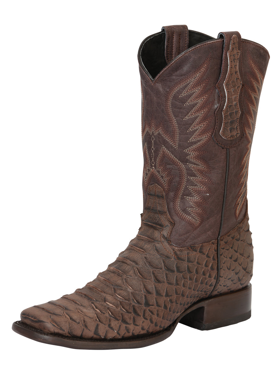 Bota Rodeo Imitacion El General T-bro-g01-02-f Piel Python Cafe 45527
