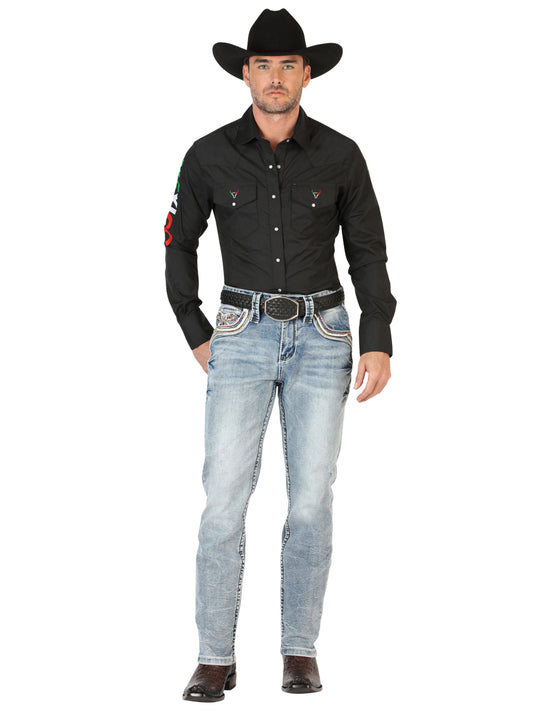 Centenario Caballero Premium Mezclilla Bota Cut Pantalón - Negro 45532