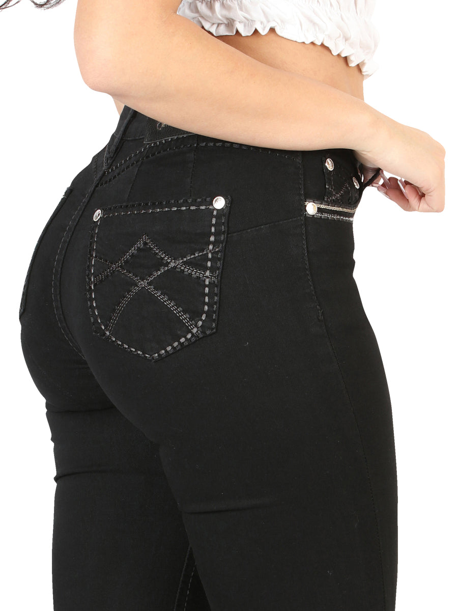 Centenario Dama Negro Bootcut Mezclilla Pantalón De Mezclilla 45543