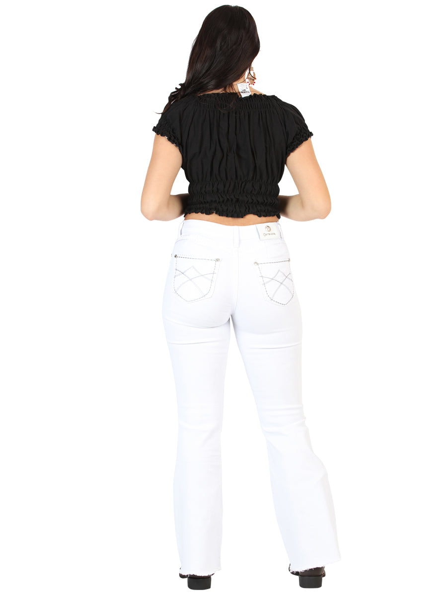 Pantalon Centenario Ec-U27 Mezclilla Blanco 45545