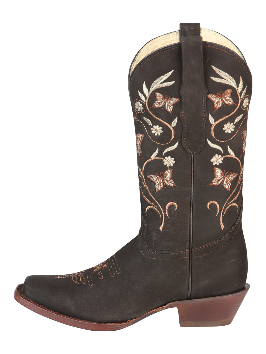 el General Dama Rodeo Botas - Nobuk Piel - Café 51227